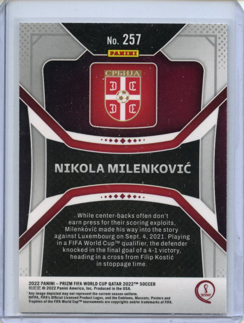 2022 Panini Prizm FIFA World Cup Qatar Nikola Milenkovic