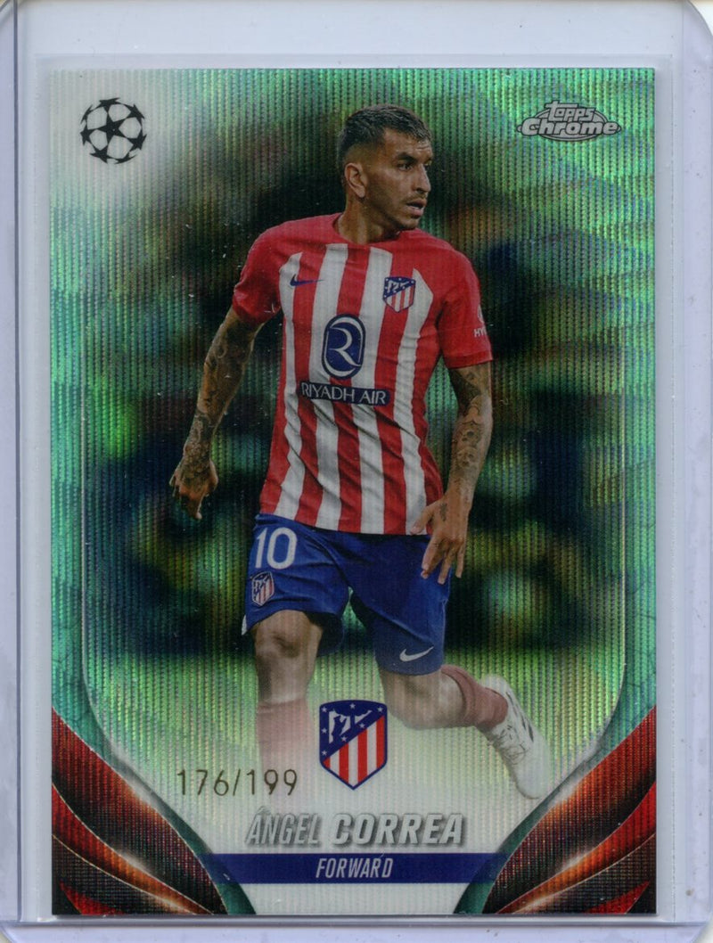 2023-24 Topps Chrome UEFA Angel Correa Aqua Wave 176/199
