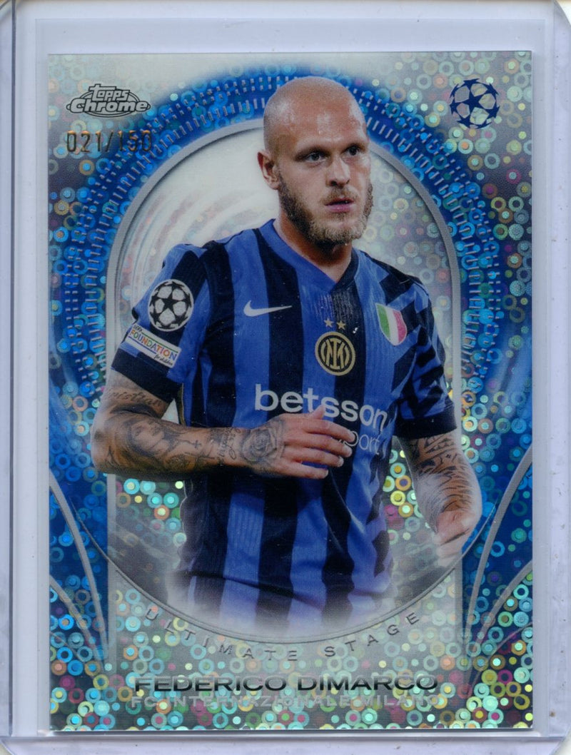 2024-25 Topps UEFA Club Competitions Federico Dimarco Ultimate Stage Chrome Blue 21/150