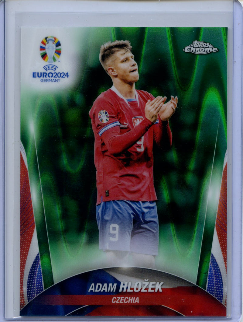 2024 Topps Chrome UEFA Euro Adam Hlozek Green RayWave