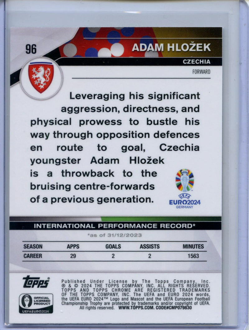 2024 Topps Chrome UEFA Euro Adam Hlozek Green RayWave