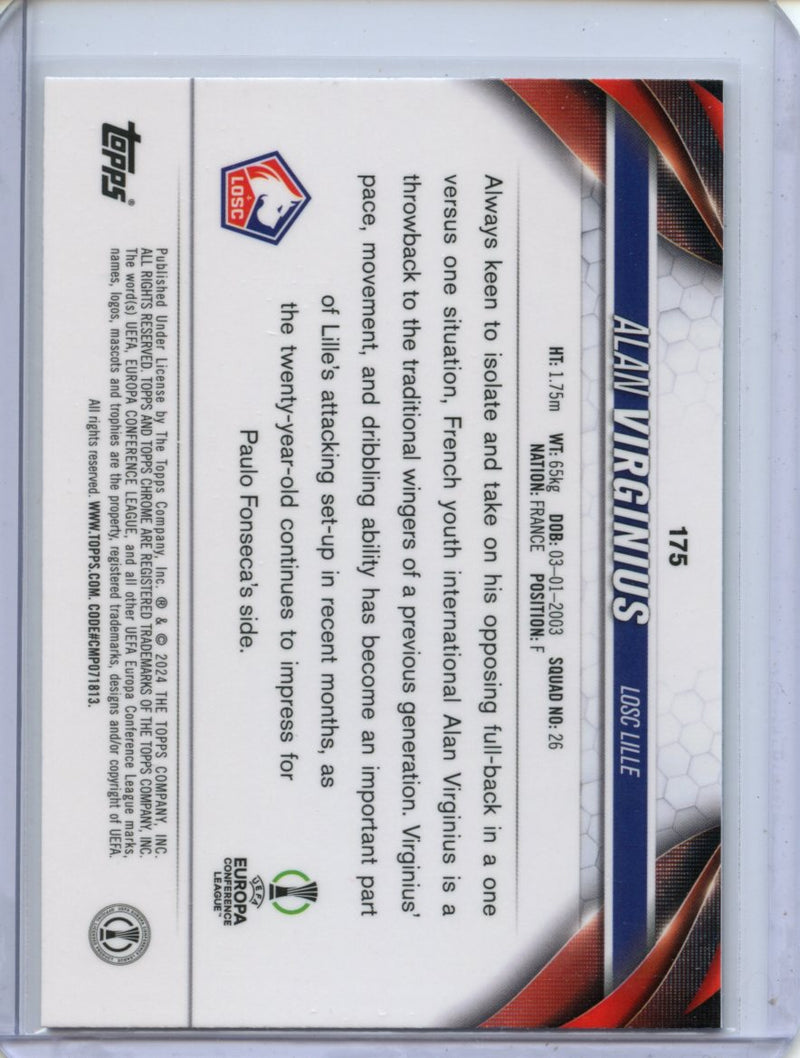 2023-24 Topps Chrome UEFA Alan Virginius Aqua Wave 55/199