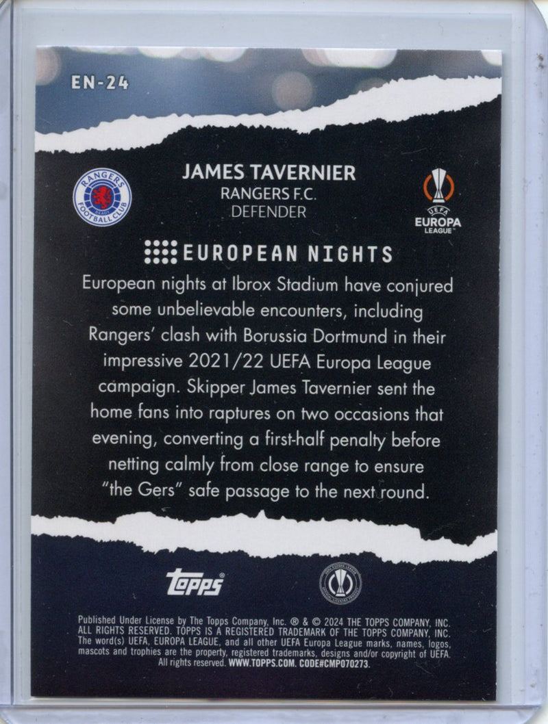 2023-24 Topps UEFA CC James Tavernier European Nights