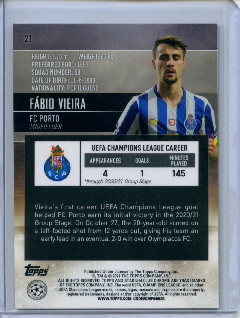 2020-21 Topps Stadium Club Chrome UEFA Champions League Fabio Vieira