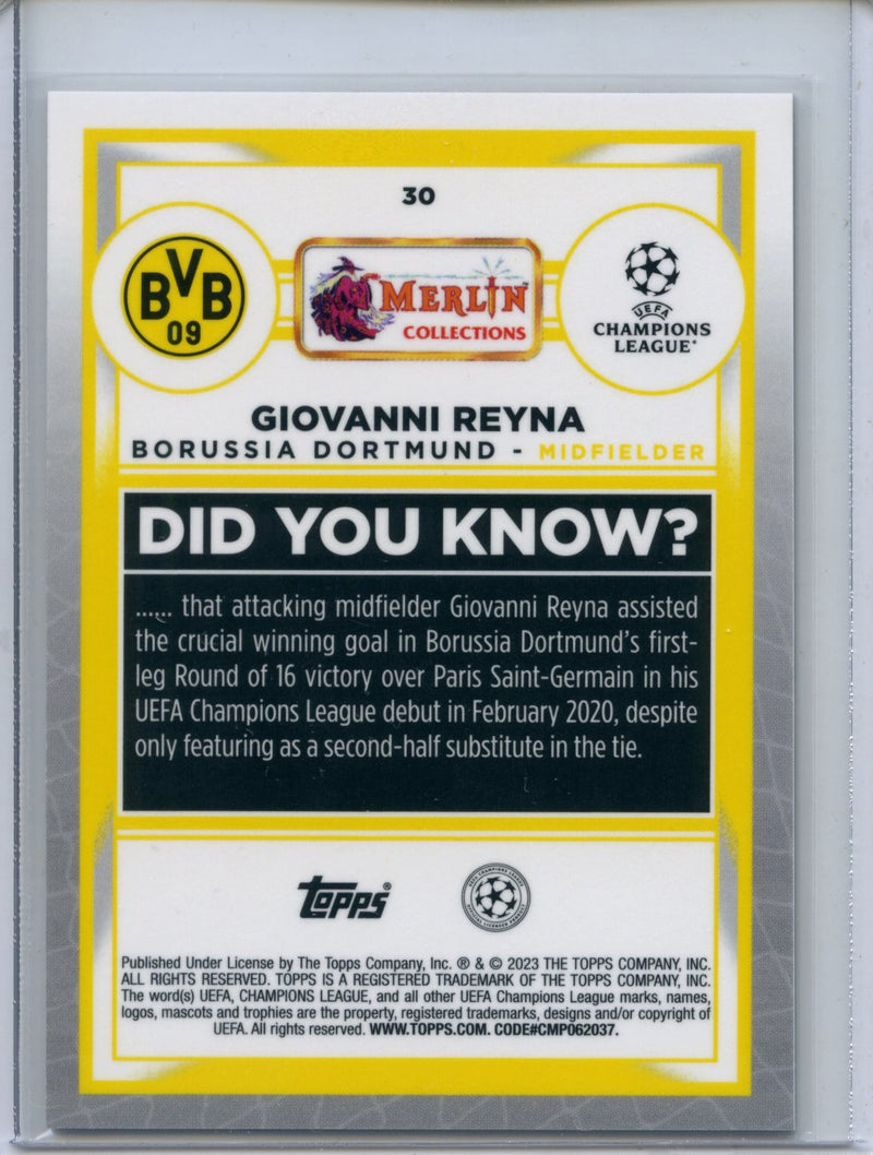 2022-23 Topps Merlin Chrome Giovanni Reyna Atomic 132/250