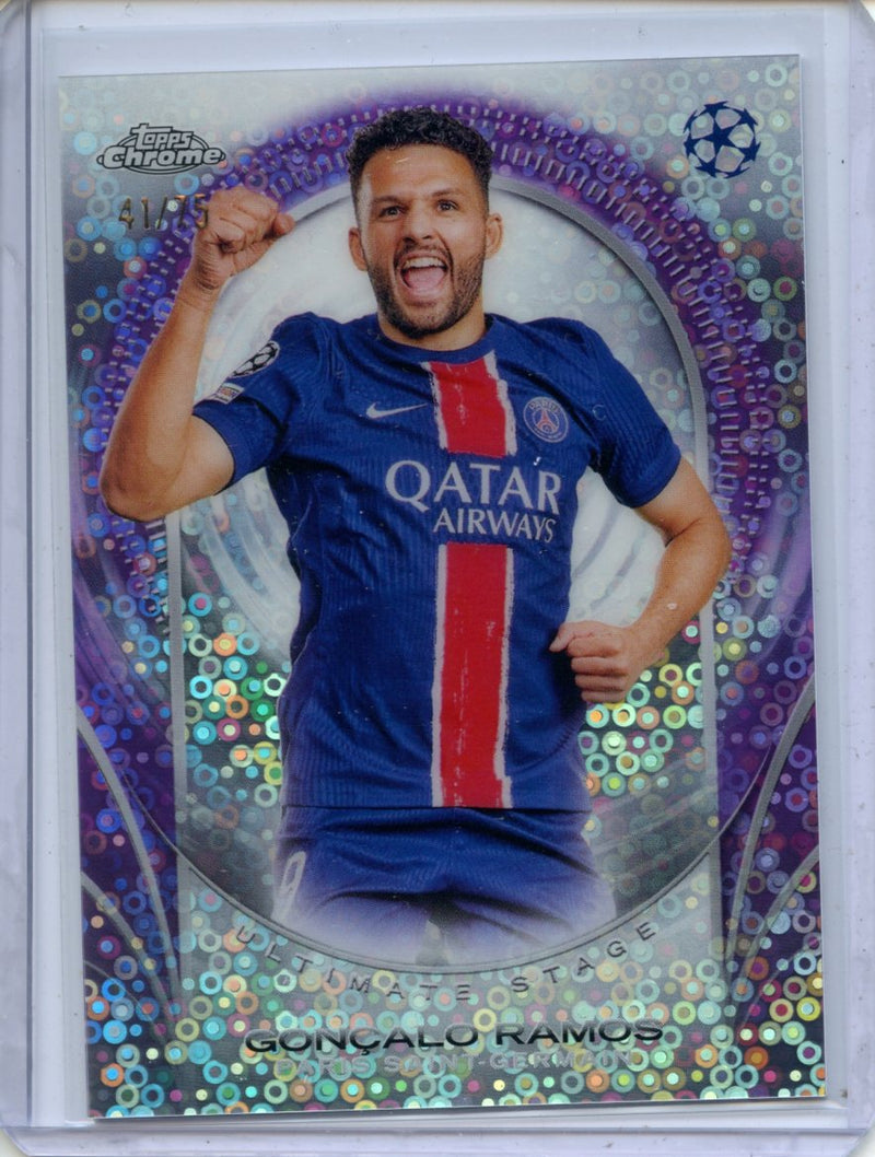 2024-25 Topps UEFA Club Competitions Goncalo Ramos Ultimate Stage Chrome Purple 41/75