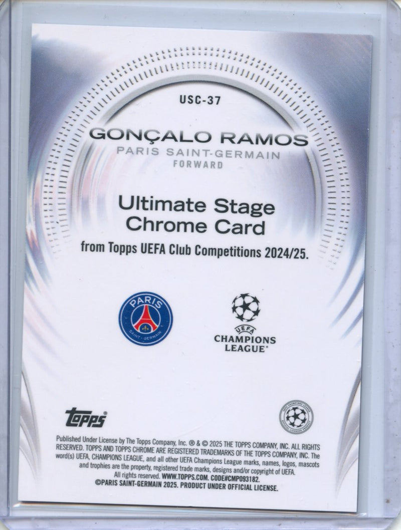 2024-25 Topps UEFA Club Competitions Goncalo Ramos Ultimate Stage Chrome Purple 41/75