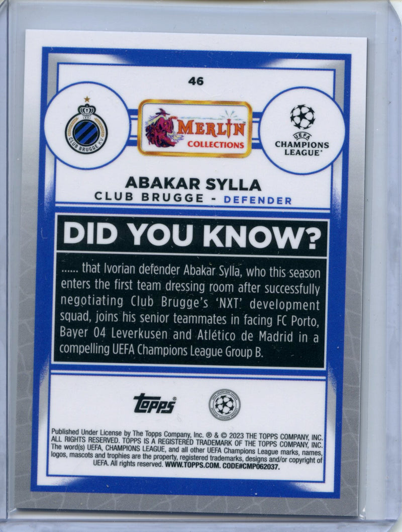 2022-23 Topps Merlin Chrome Abakar Sylla Rose Gold Shimmer 120/299