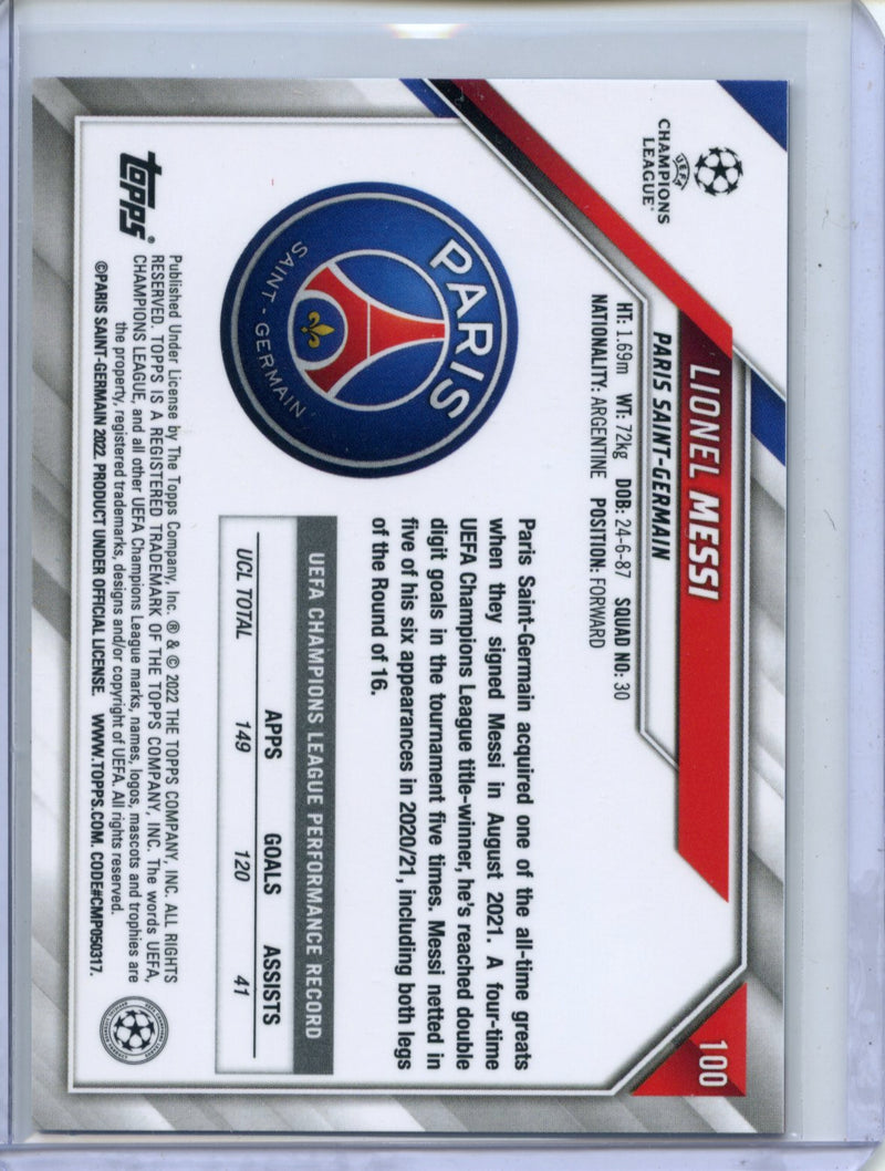 2021-22 Topps Chrome Sapphire UEFA Champions League Lionel Messi