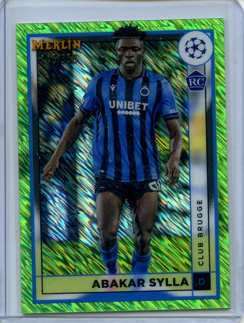 2022-23 Topps Merlin Chrome Abakar Sylla Neon Green Shimmer 145/350