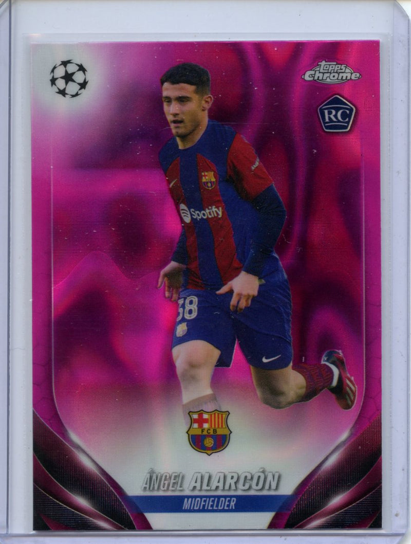 2023-24 Topps Chrome UEFA Angel Alarcon Pink Lava