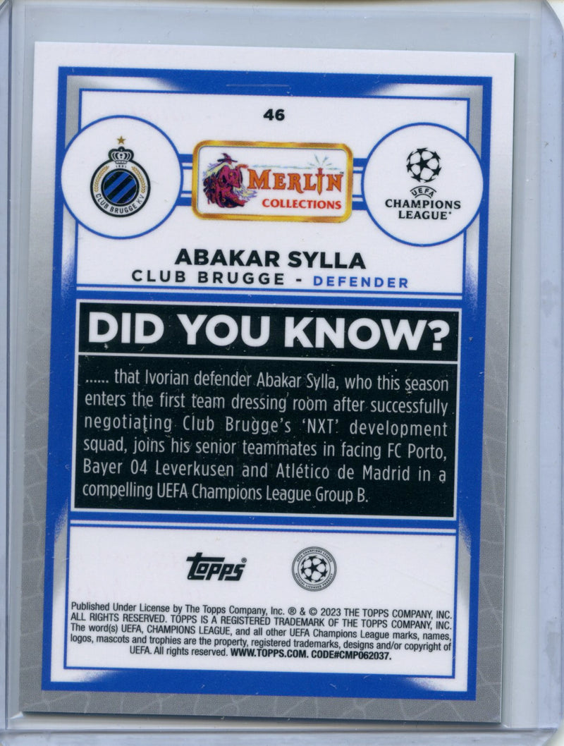 2022-23 Topps Merlin Chrome Abakar Sylla Neon Green Shimmer 145/350