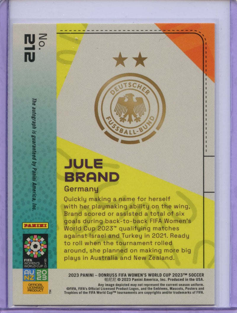 2023 Donruss FIFA Womens World Cup Julie Brand Base Autograph