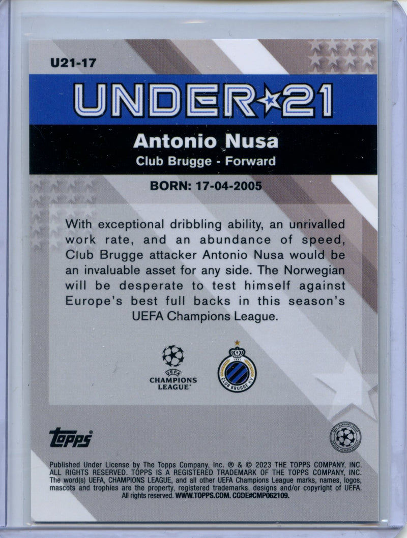 2022-23 Topps Merlin Chrome Antonio Nusa Under 21 Stars