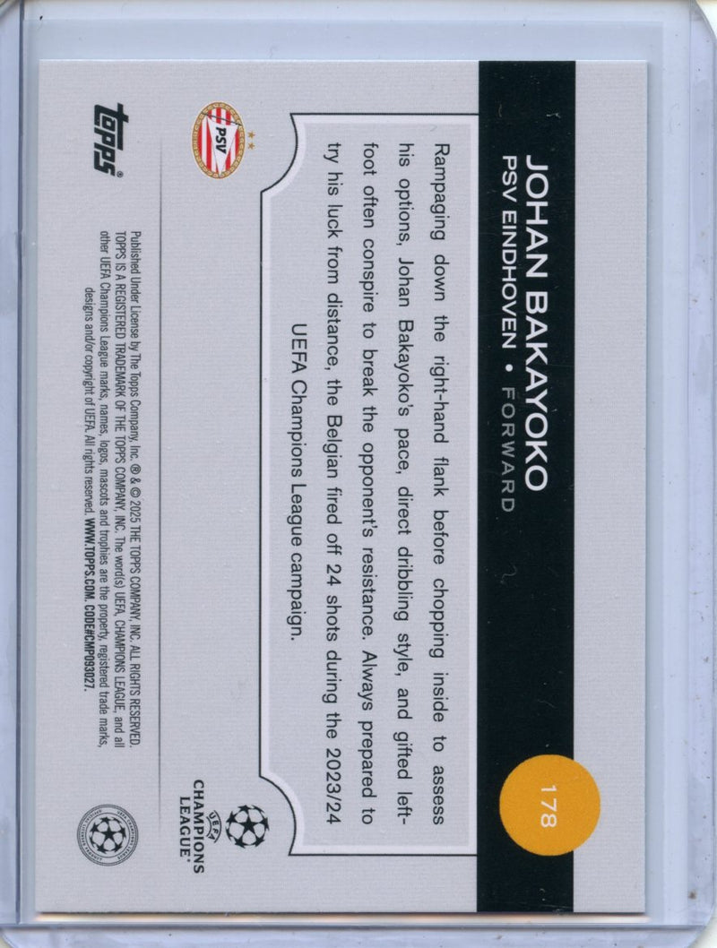 2024-25 Topps UEFA Club Competitions Johan Bakayoko Green Flowfractors