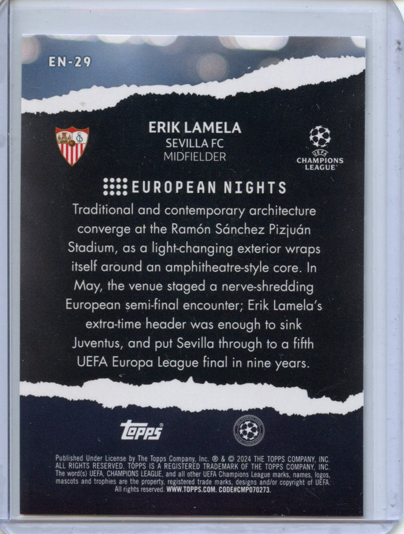 2023-24 Topps UEFA CC Erik Lamela European Nights