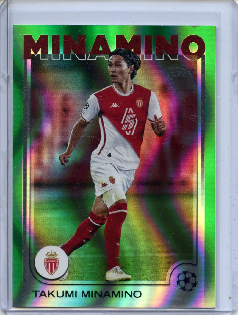 2024-25 Topps UEFA Club Competitions Takumi Minamino Green Flowfractors