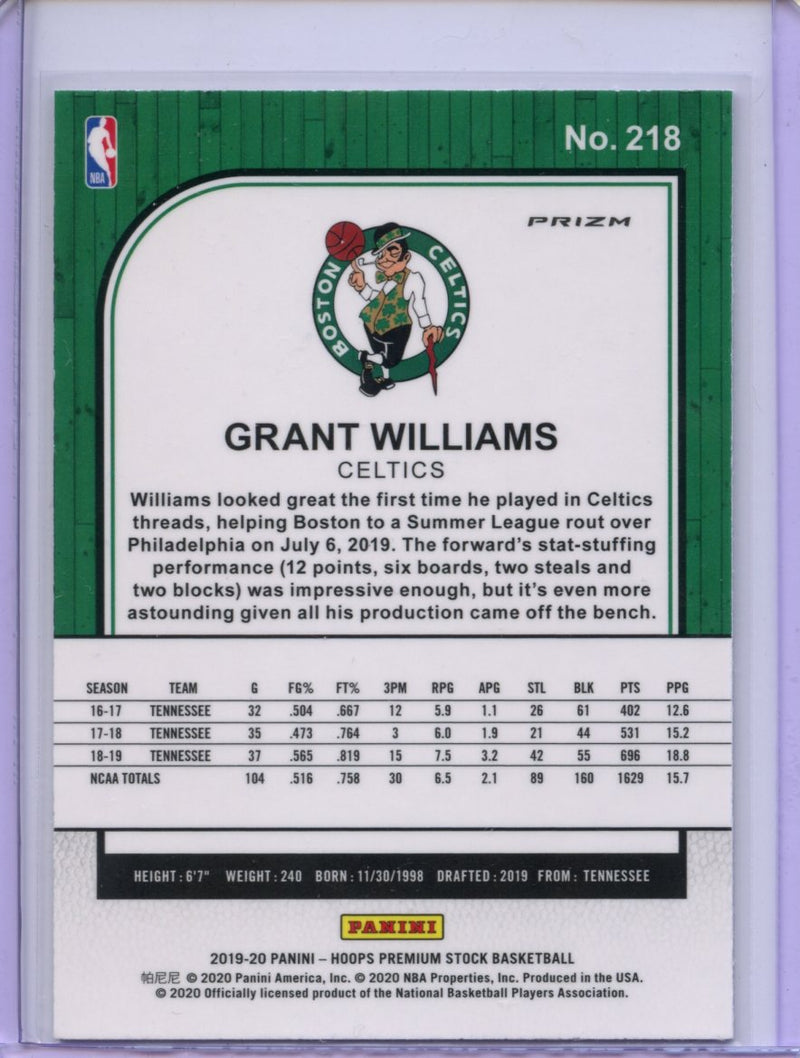 2019-20 Hoops Premium Grant Williams Laser