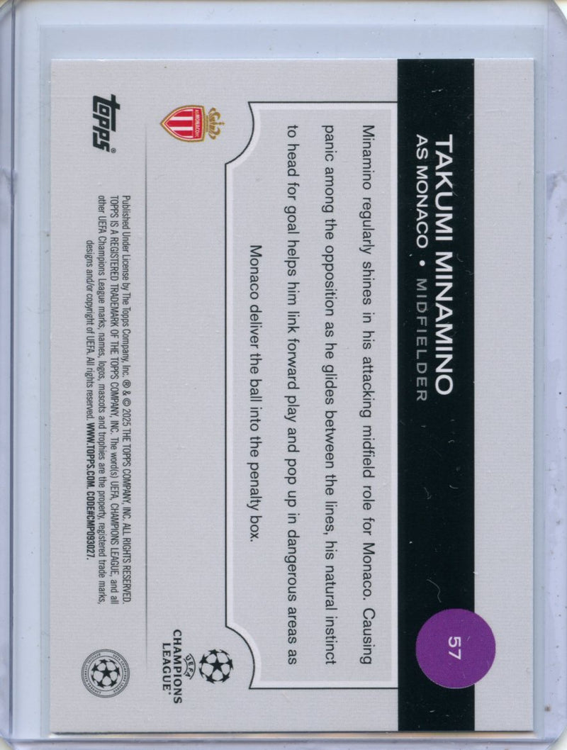 2024-25 Topps UEFA Club Competitions Takumi Minamino Green Flowfractors