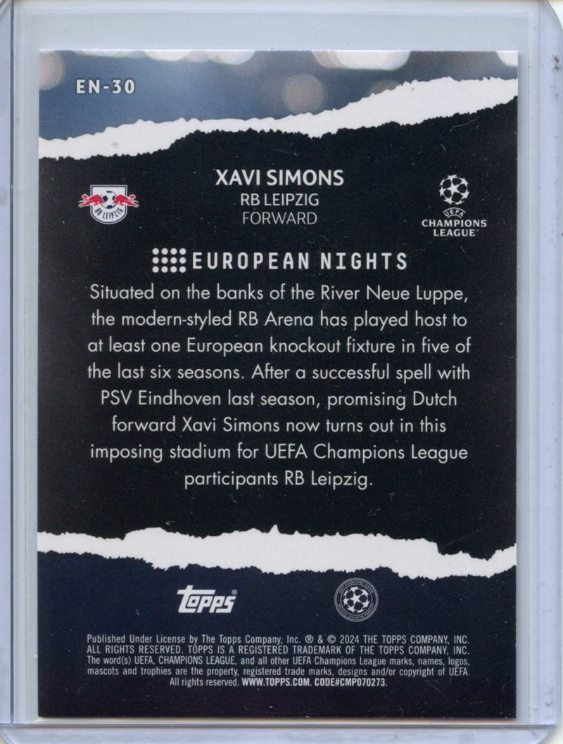 2023-24 Topps UEFA CC Xavi Simons European Nights