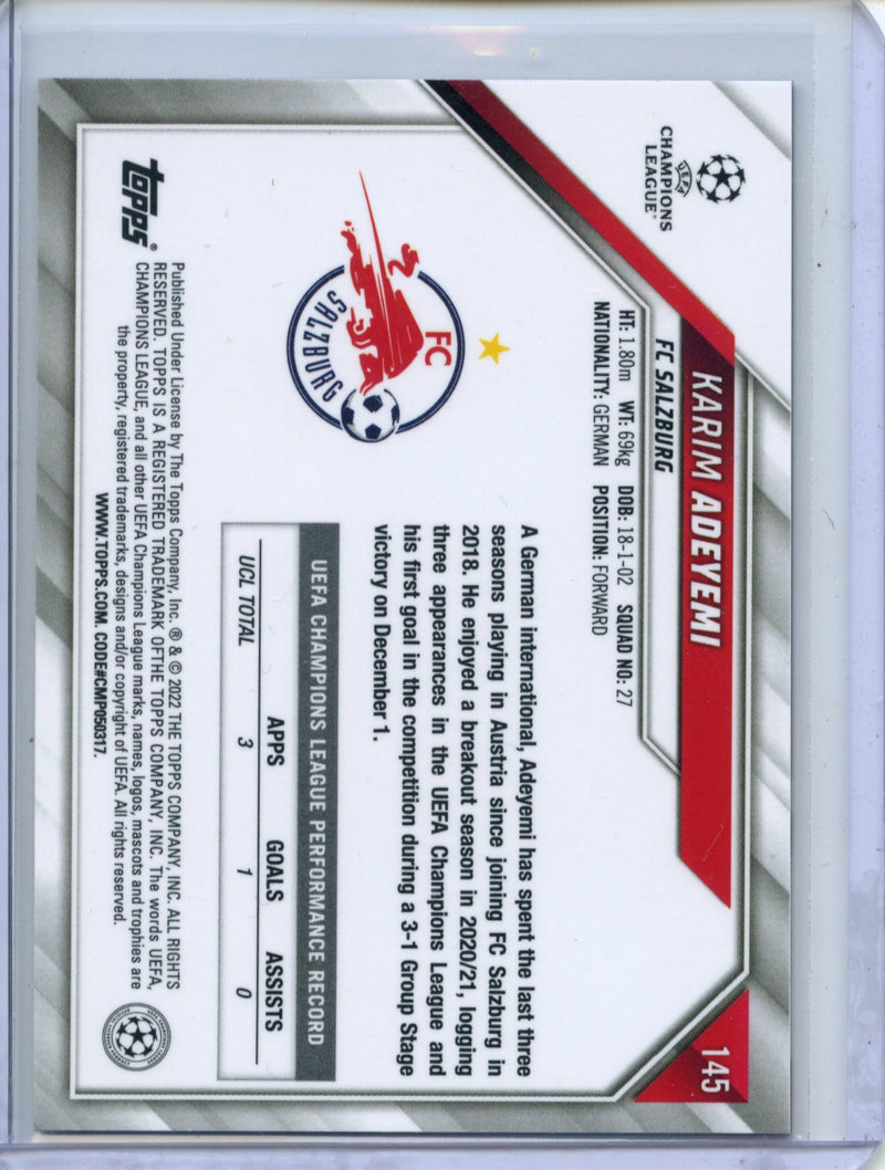 2021-22 Topps Chrome Sapphire UEFA Champions League Karim Adeyemi