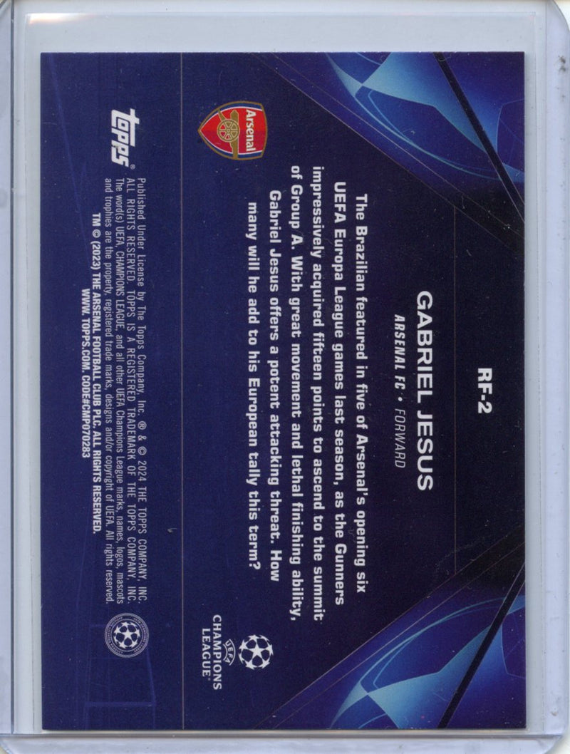 2023-24 Topps UEFA CC Gabriel Jesus Road To London RF-2