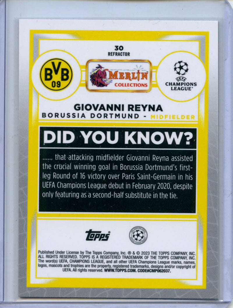 2022-23 Topps Merlin Chrome Giovanni Reyna Refractor
