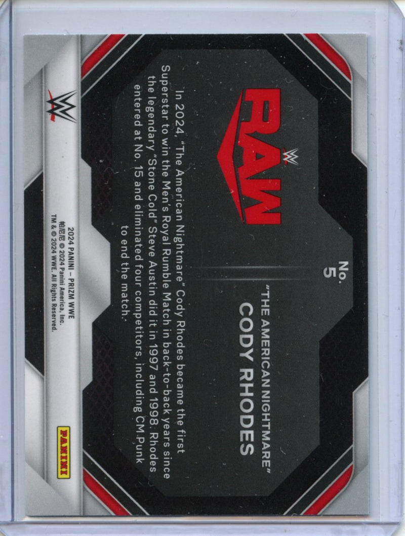 2024 Prizm WWE "The American Nightmare" Cody Rhodes Rumble Performances