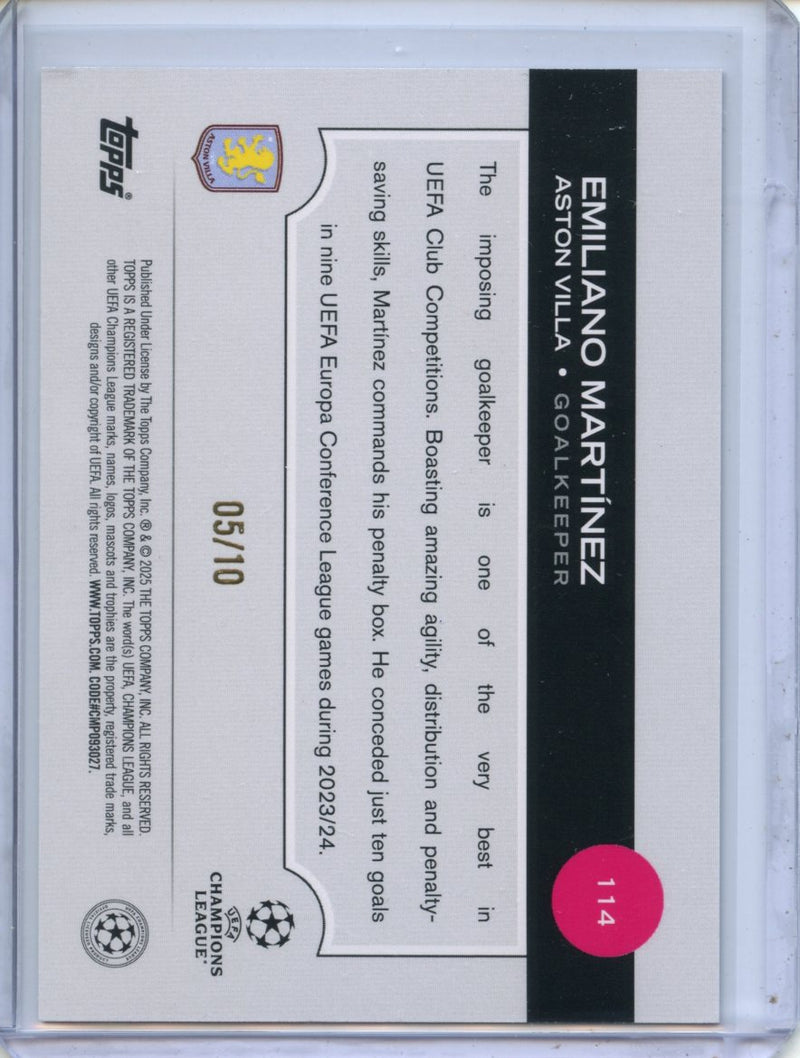 2024-25 Topps UEFA Club Competitions Emiliano Martinez Black Icy 5/10