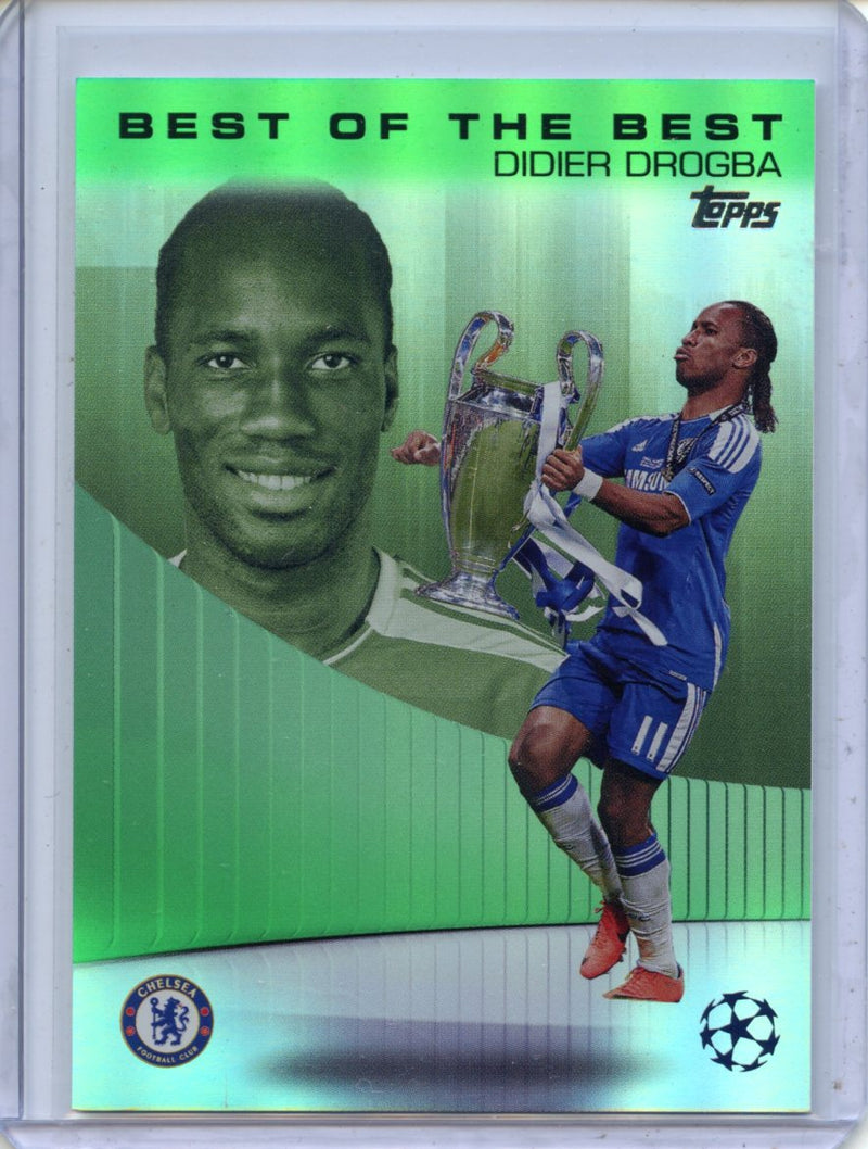 2024-25 Topps UEFA Club Competitions Didier Drogba Best of the Best Green Foilboard 47/99