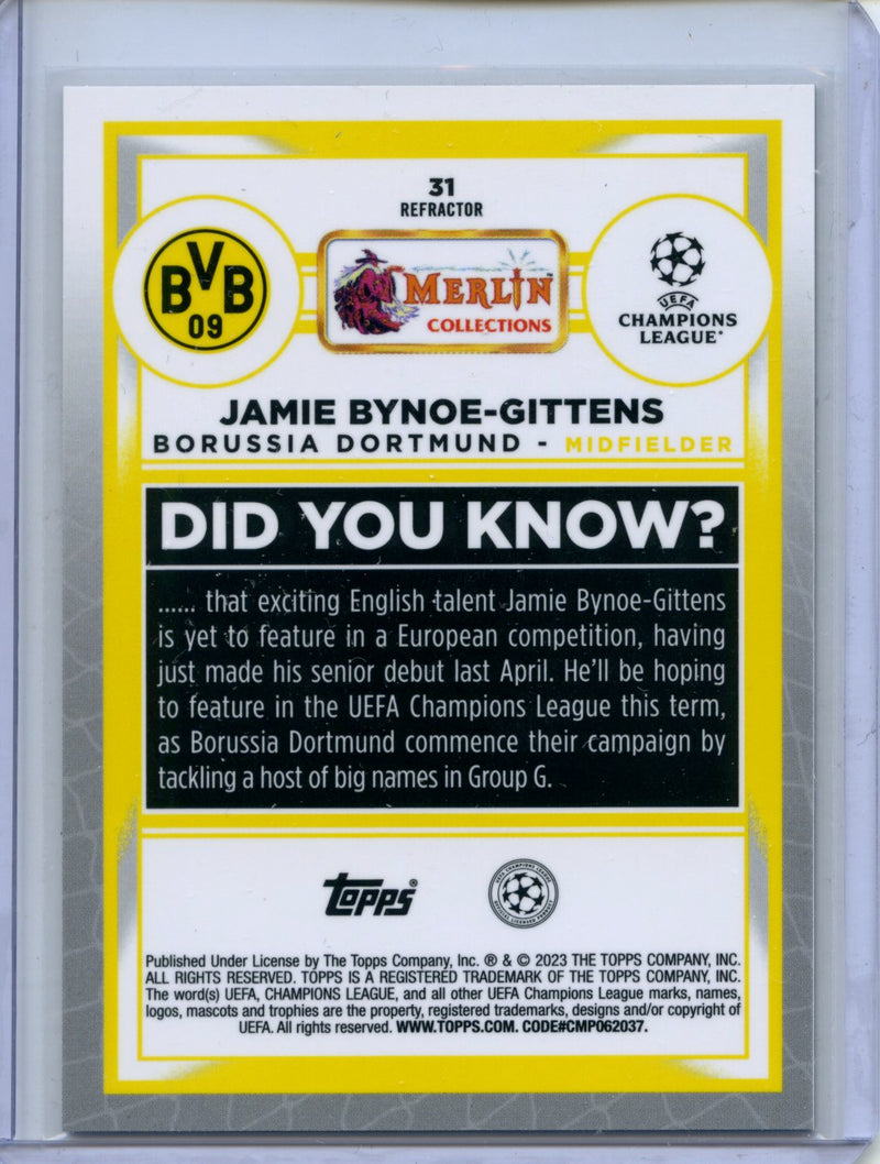 2022-23 Topps Merlin Chrome Jamie Bynoe-Gittens Refractor