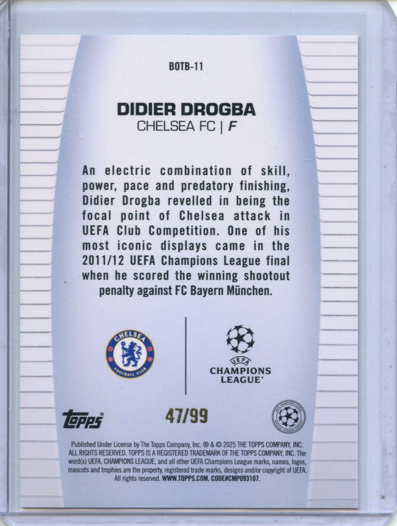 2024-25 Topps UEFA Club Competitions Didier Drogba Best of the Best Green Foilboard 47/99