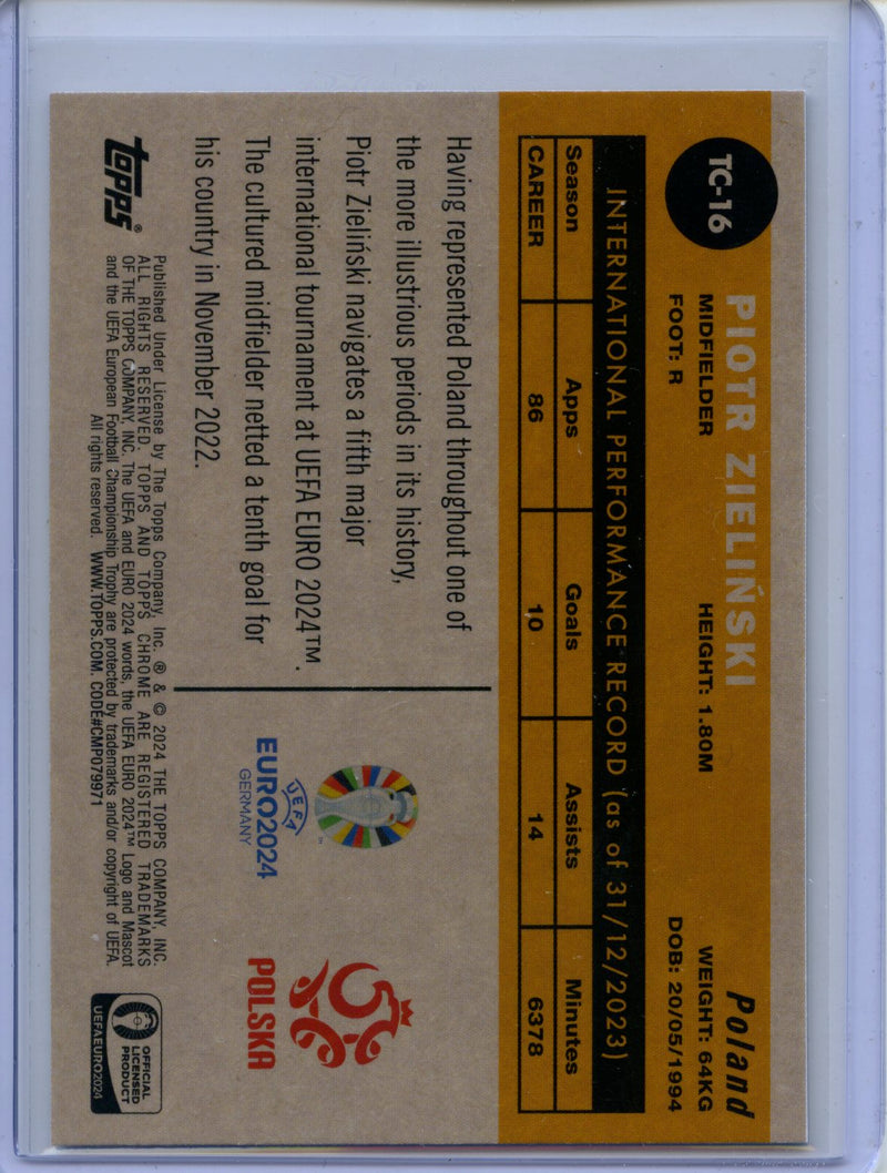 2024 Topps Chrome UEFA Euro Piotr Zielinski 1960 Topps Chrome