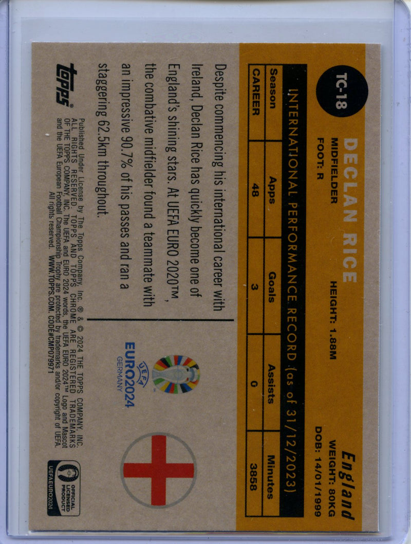 2024 Topps Chrome UEFA Euro Declan Rice 1960 Topps Chrome