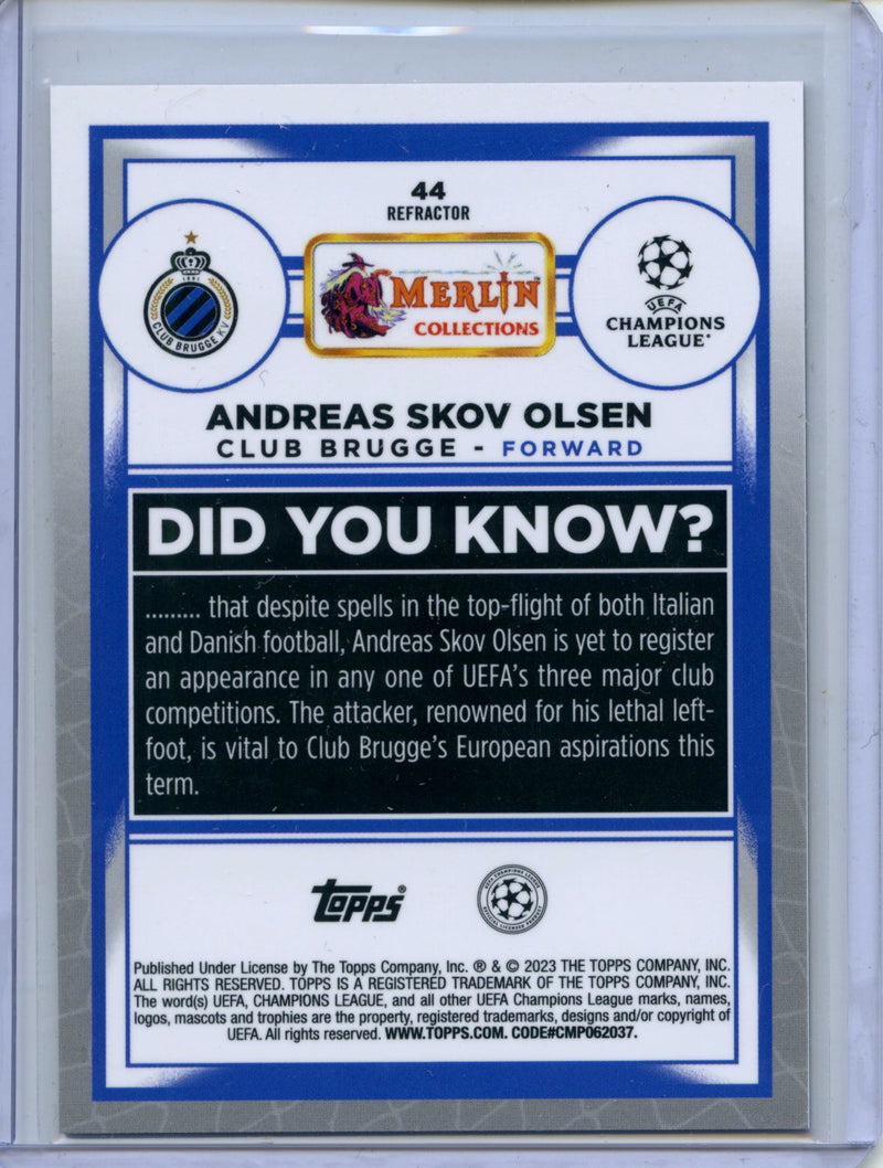 2022-23 Topps Merlin Chrome Andreas Skov Olsen Refractor