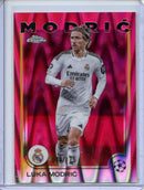 2024-25 Topps Chrome UEFA Club Comps Luka Modric Neon Pink RayWave 41/175