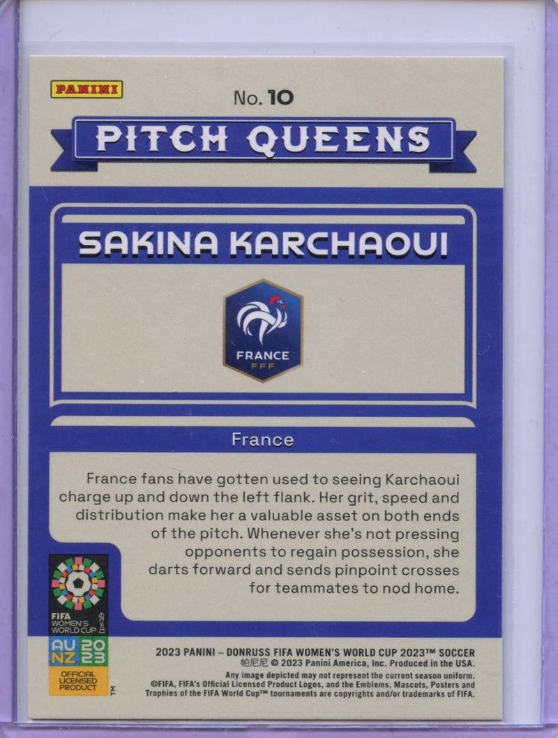 2023 Donruss FIFA Womens World Cup Sakina Karchaoui Pitch Queens