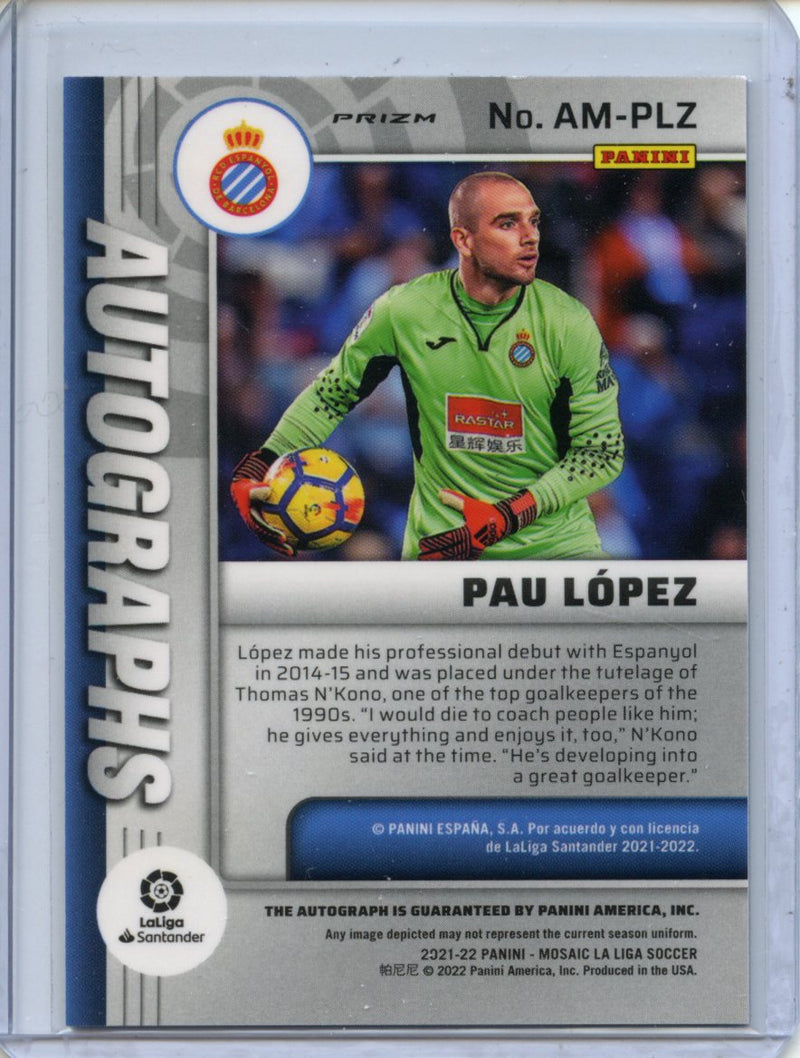 2021-22 Mosaic La Liga Pau Lopez Autographs Mosaic