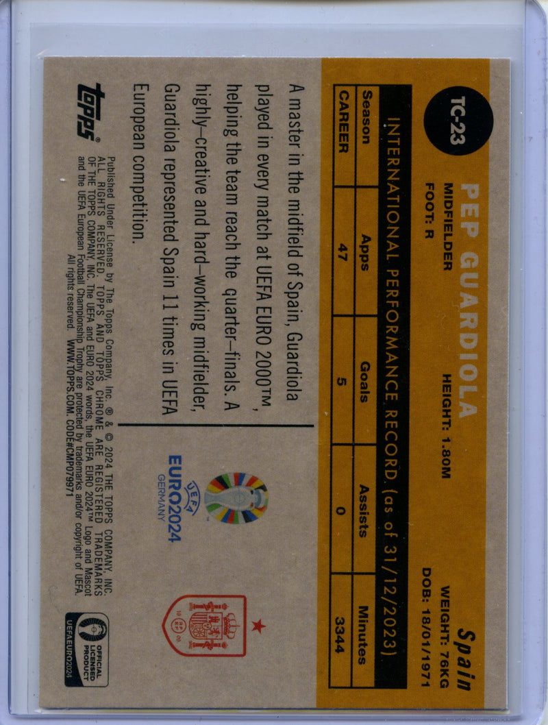 2024 Topps Chrome UEFA Euro Pep Guardiola 1960 Topps Chrome