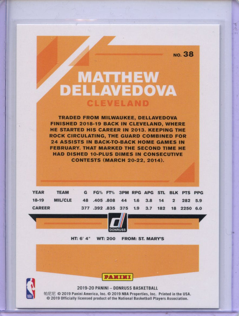 2019-20 Panini Donruss Matthew Dellavedova Green Laser 65/99