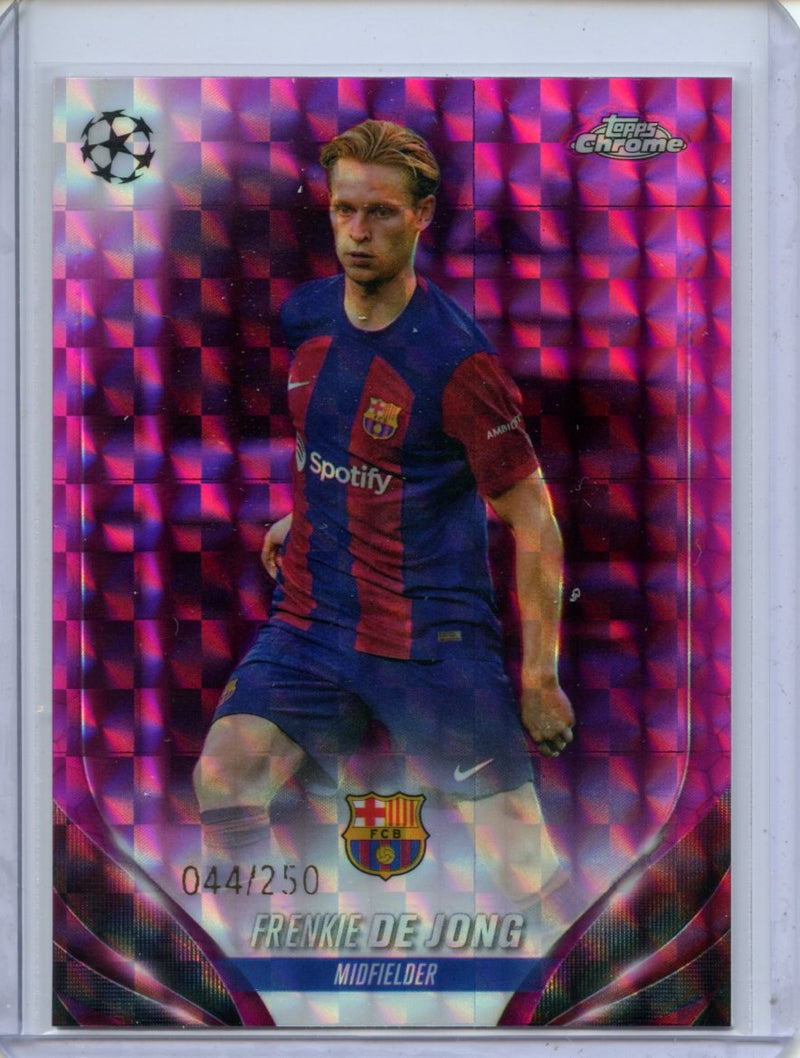 2023-24 Topps Chrome UEFA Frenkie De Jong Pink Geometric 44/250