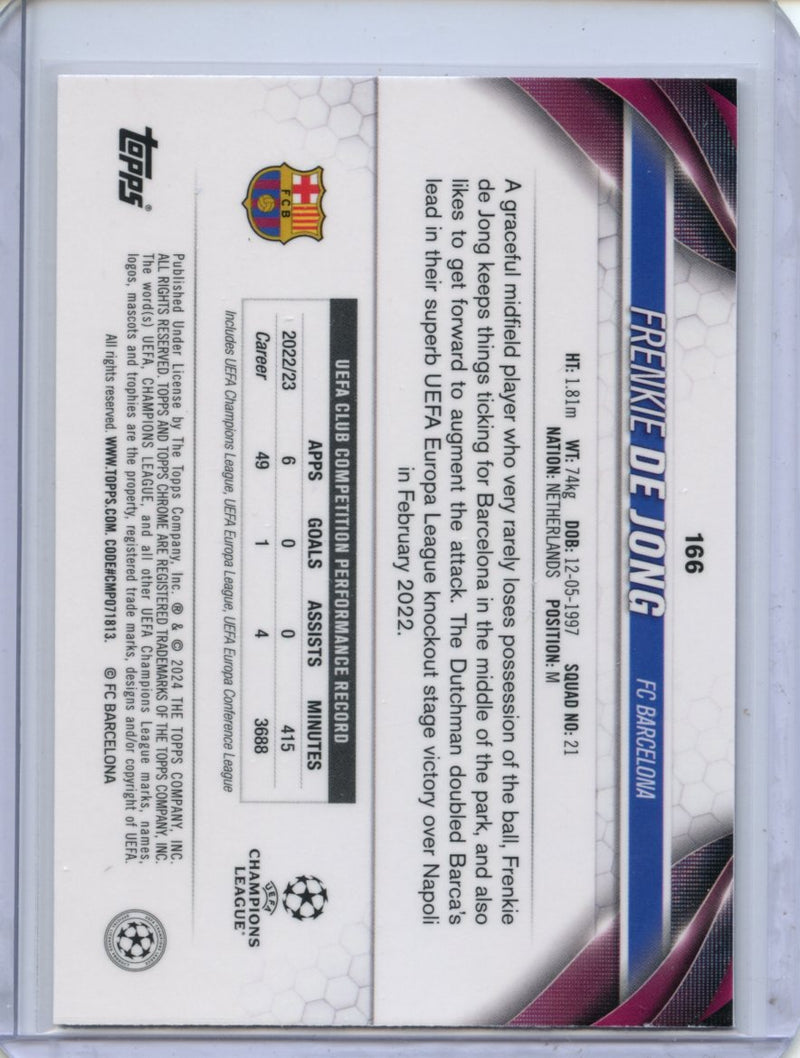 2023-24 Topps Chrome UEFA Frenkie De Jong Pink Geometric 44/250