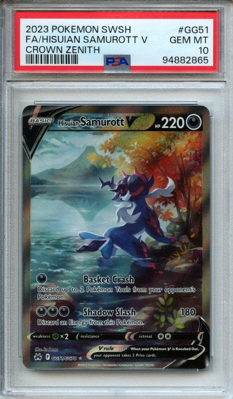 2023 Pokemon Sword & Shield Crown Zenith Hisuian Samurott V Full Art