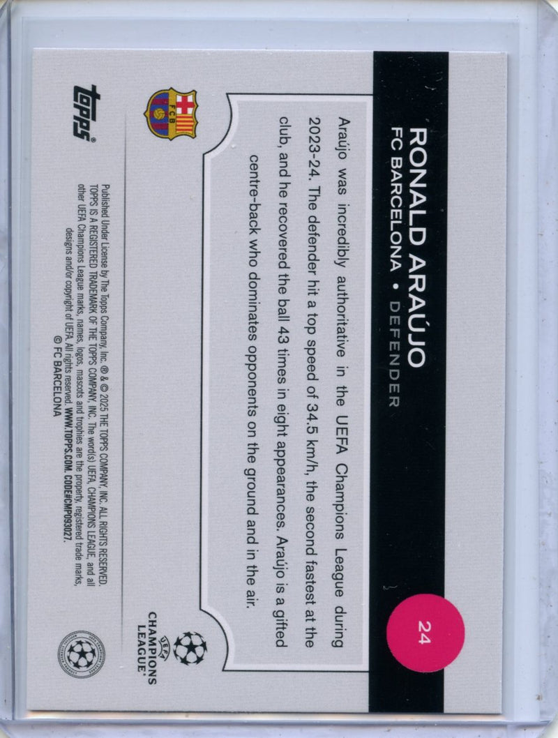 2024-25 Topps UEFA Club Competitions Ronald Araujo Red Flowfractors