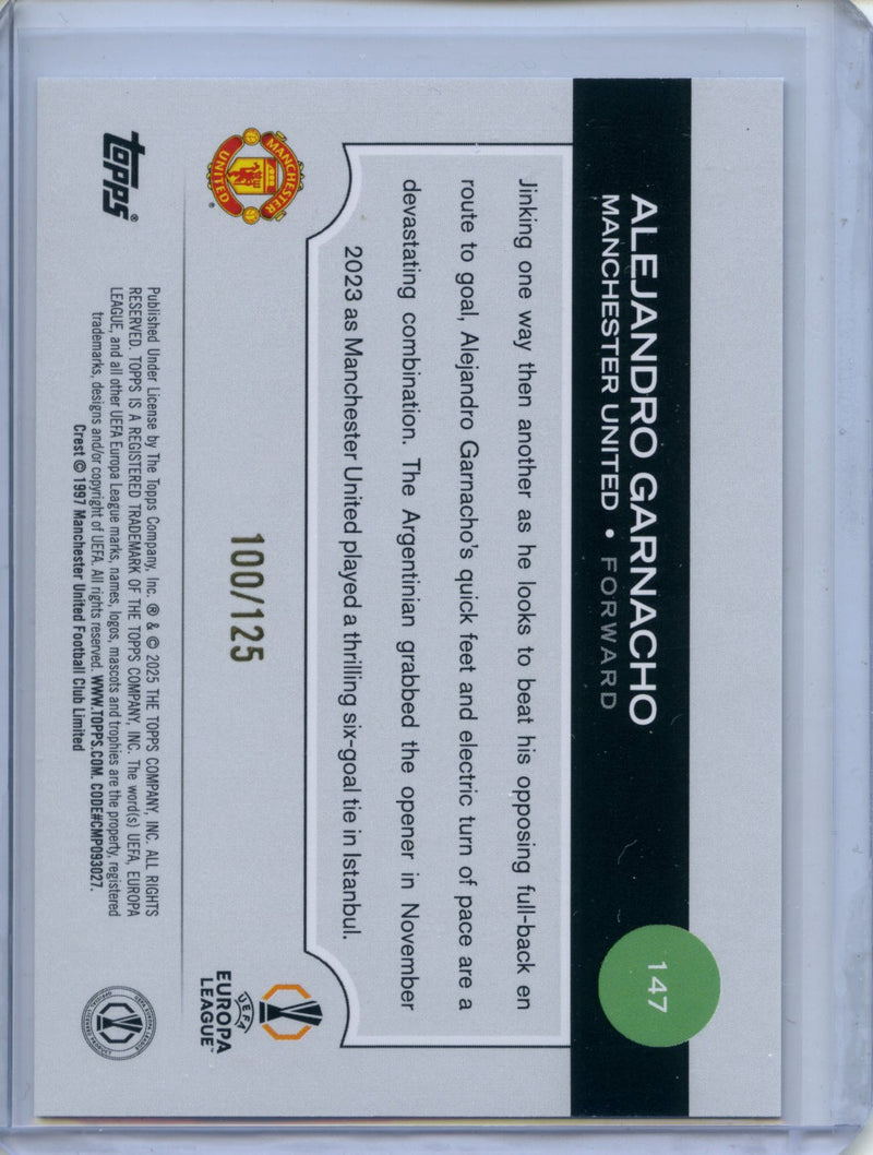 2024-25 Topps UEFA Club Competitions Alejandro Garnacho Blue Inferno 100/125
