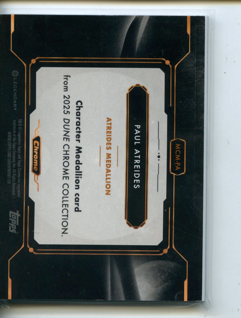 2024 Topps Dune Chrome Paul Atreides Character Medallion Atreides Green Prism 21/99