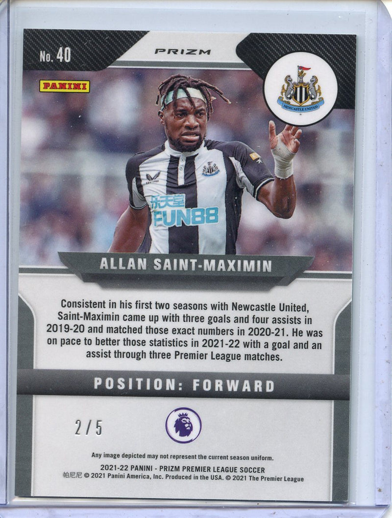 2021-22 Prizm Premier League Allan Saint-Maximin Breakaway Lime Green 2/5