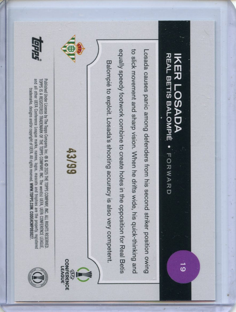 2024-25 Topps UEFA Club Competitions Iker Losada Green Foilboard 43/99