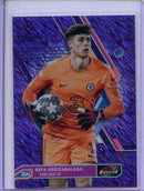 2022-23 Topps Finest UEFA Club Competitions Kepa Arrizabalaga Purple Shimmer 151/299