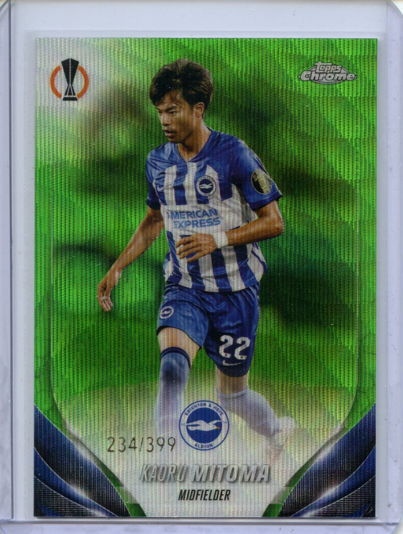 2023-24 Topps Chrome UEFA Kaoru Mitoma Neon Green Wave 234/399